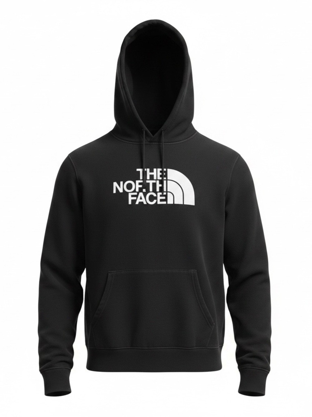 The North Face Men's Black Crewneck Hoodie with White Logo
